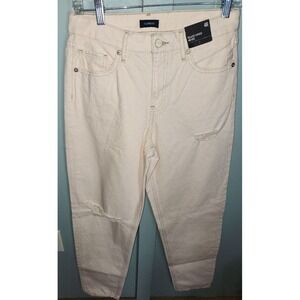 EXPRESS Relaxed Tapered MD Rise Distressed Denim‎ Jeans Size 4R